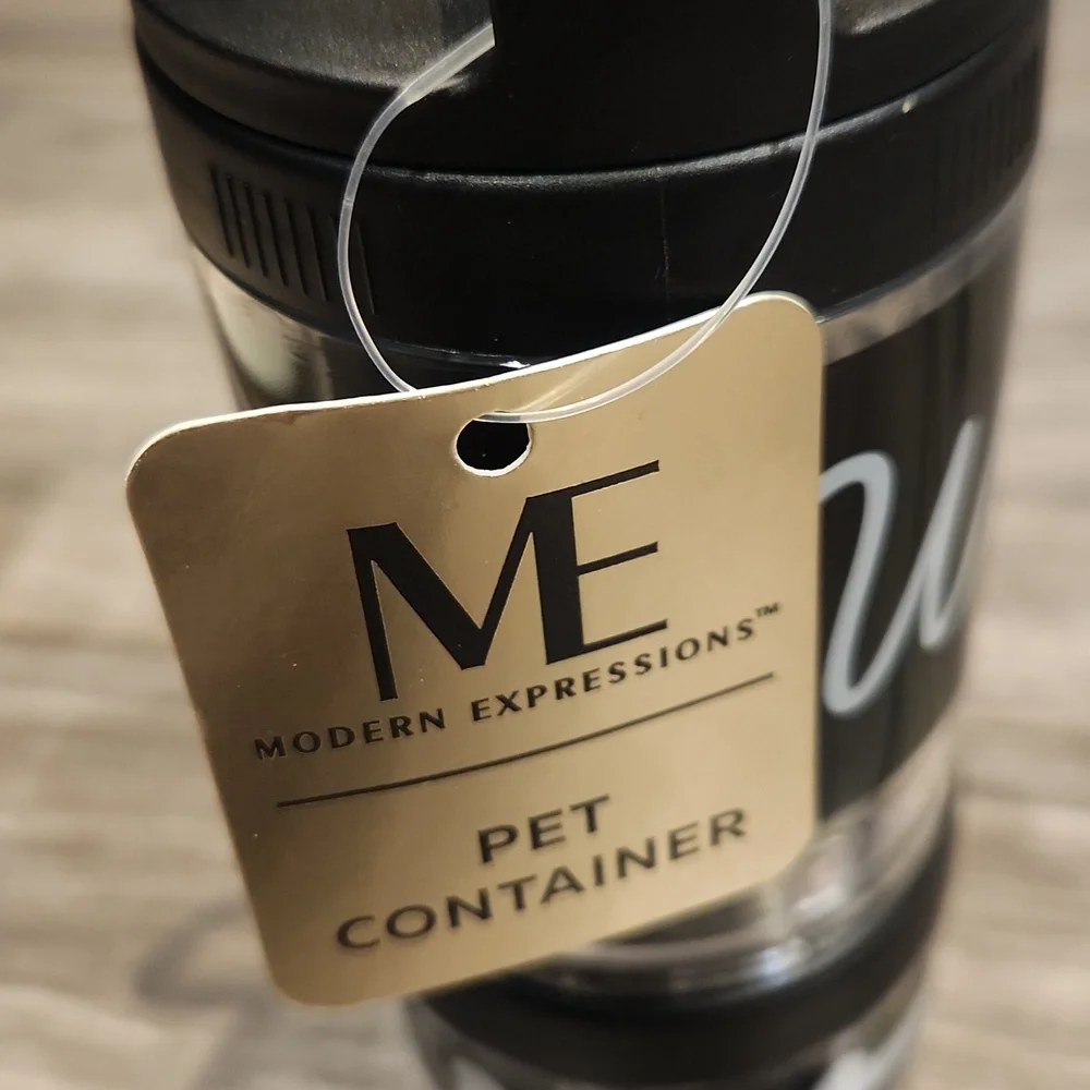 NWT Modern Expressions Woof Black & White Pet Container